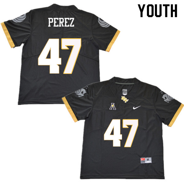 Youth #47 Caleb Perez UCF Knights College Football Jerseys Sale-Black - Click Image to Close